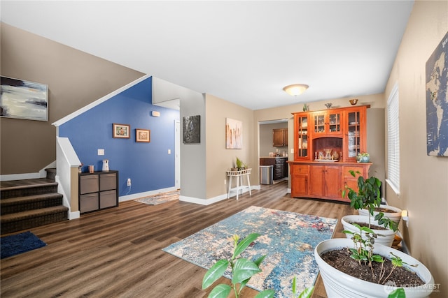 living room featuring hardwood / wood-style floors