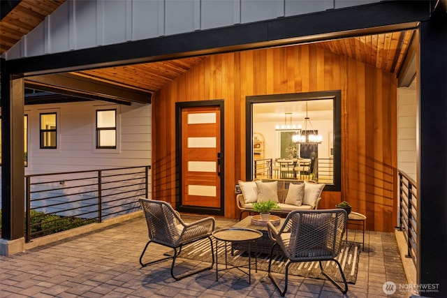 view of patio / terrace with an outdoor living space