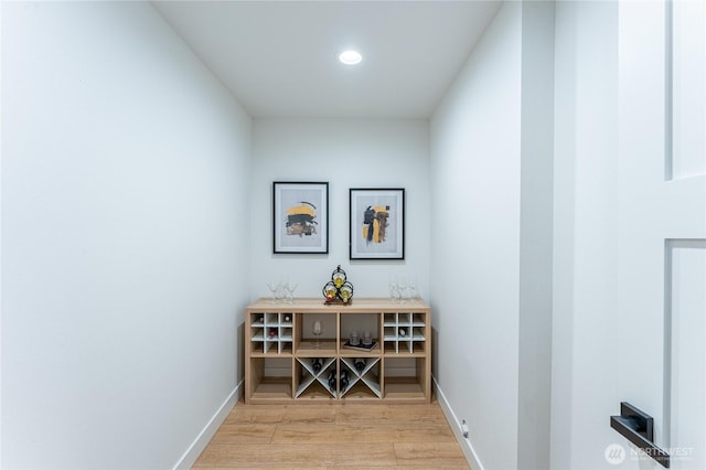 interior space with light hardwood / wood-style floors