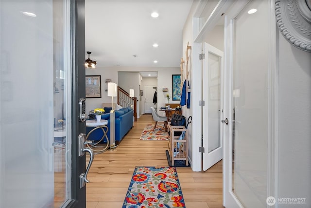 foyer featuring light hardwood / wood-style flooring