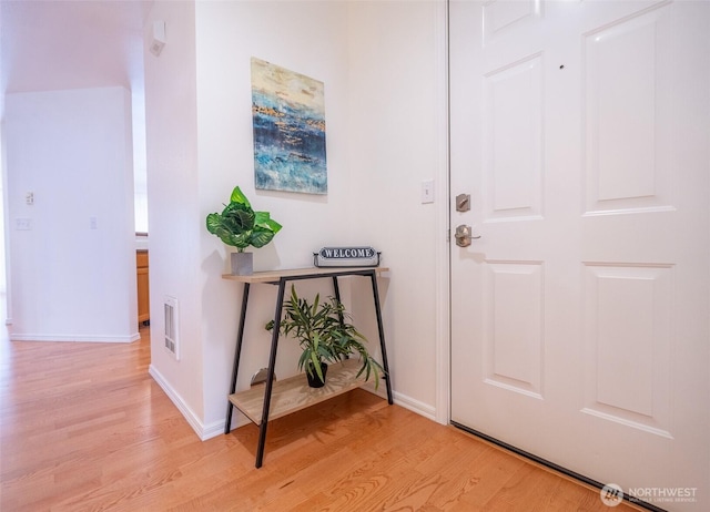 entryway featuring light wood-type flooring