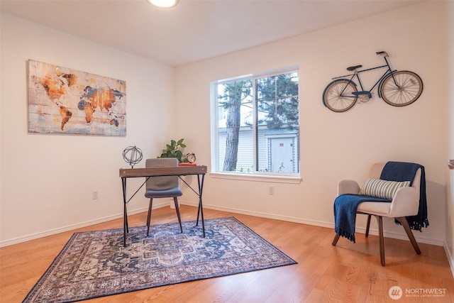 home office featuring hardwood / wood-style flooring