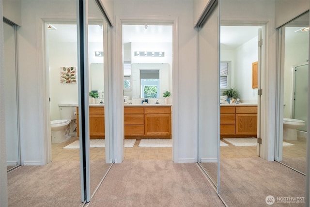 interior space with light colored carpet