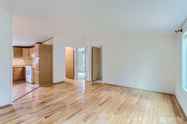 spare room featuring light wood-style flooring