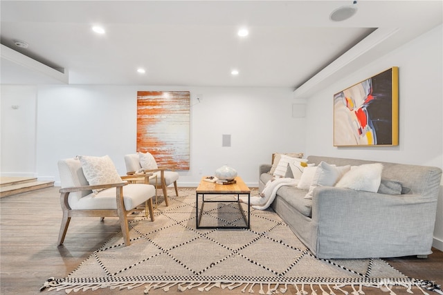 living room featuring light hardwood / wood-style flooring