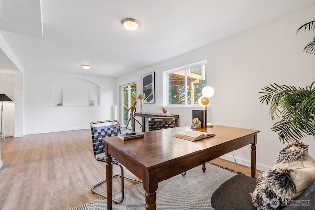 office featuring hardwood / wood-style floors