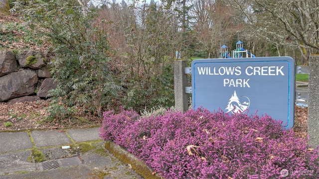 view of community sign