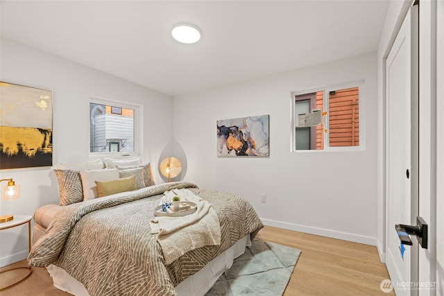 bedroom featuring light hardwood / wood-style flooring