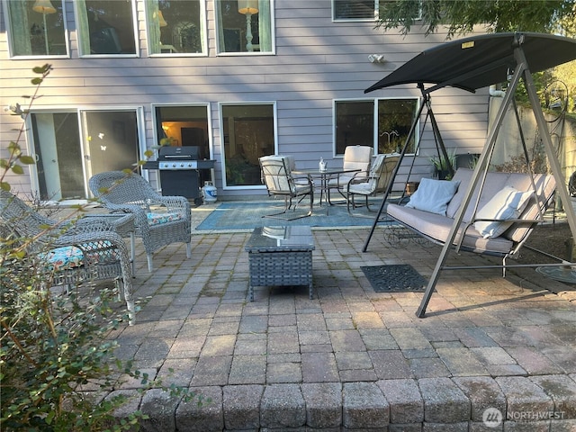 view of patio with a grill