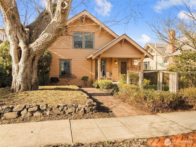 view of front of home with a porch