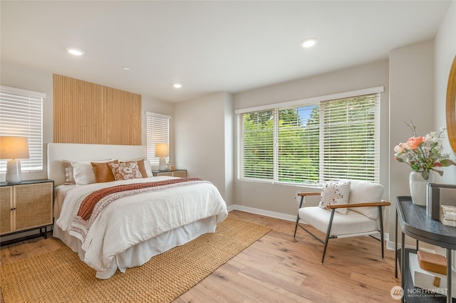 bedroom featuring light hardwood / wood-style flooring