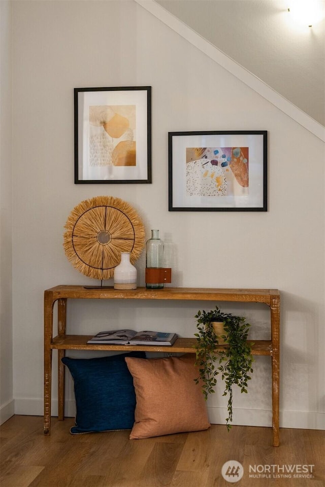 interior details with wood finished floors