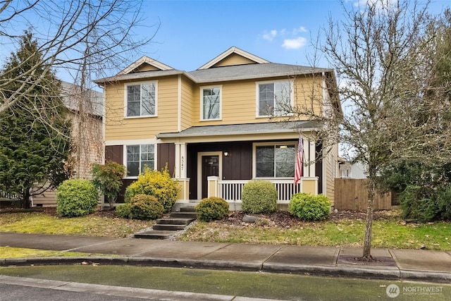 view of front of house featuring covered porch