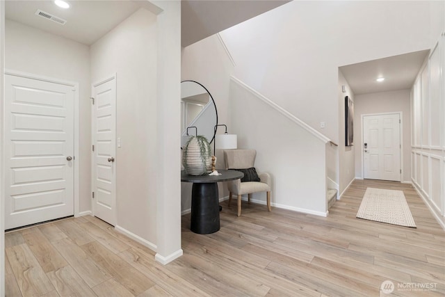 entryway with light wood-type flooring