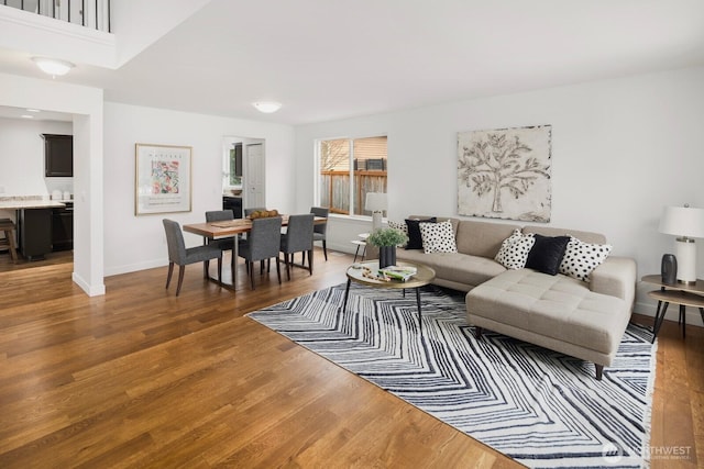 living room featuring wood-type flooring