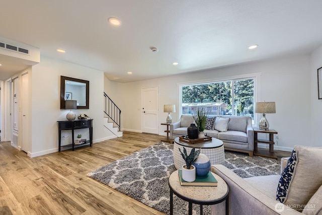 living room featuring hardwood / wood-style flooring