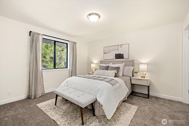 carpeted bedroom with baseboards