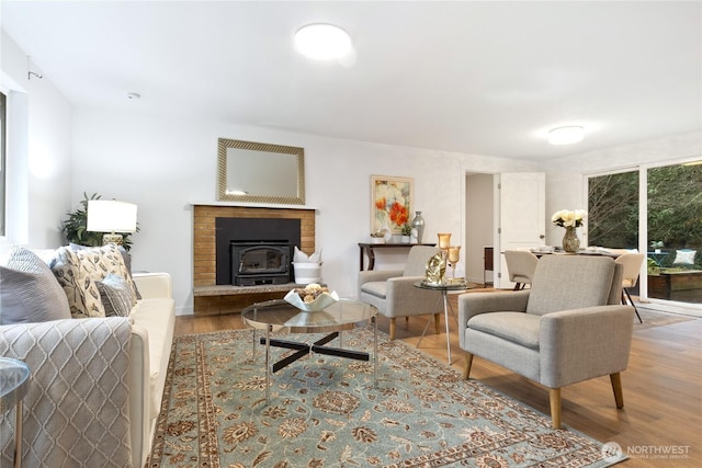 living area featuring light wood finished floors