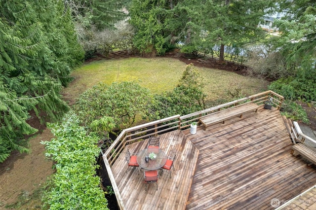 exterior space featuring a wooden deck