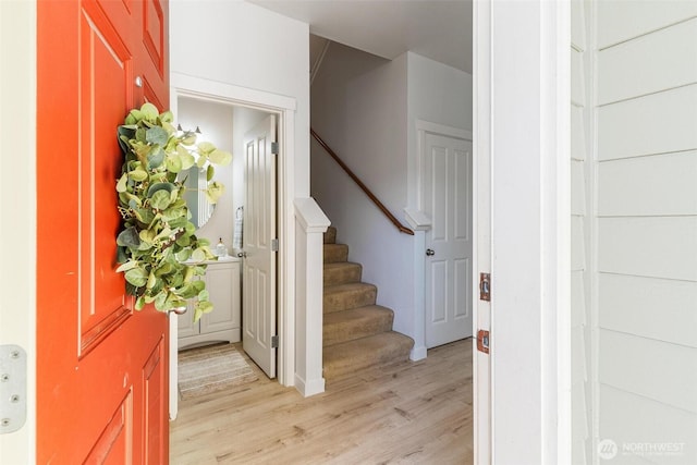 entryway featuring light hardwood / wood-style floors