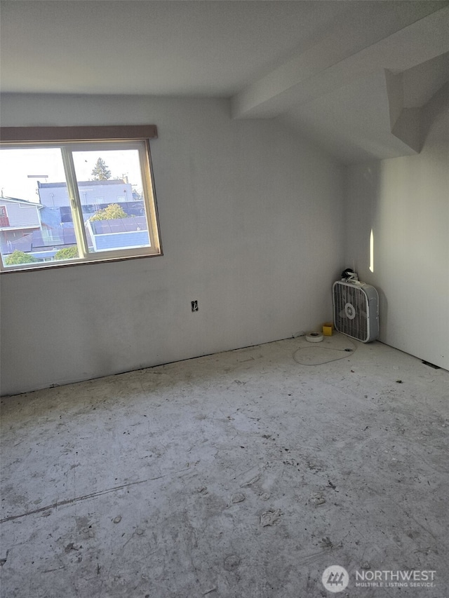 bonus room with vaulted ceiling