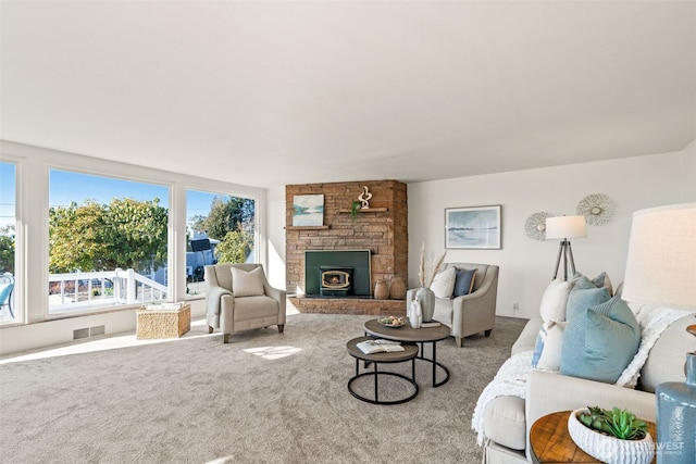 living room featuring carpet flooring