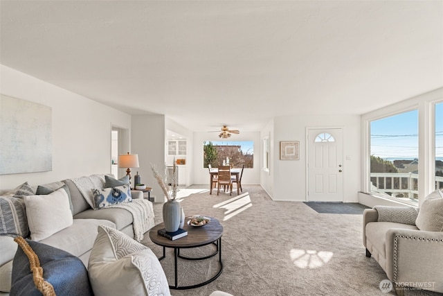 living room featuring carpet floors