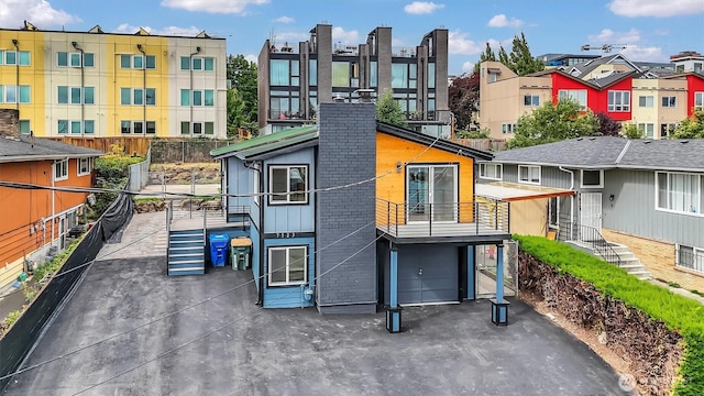 exterior space featuring a garage