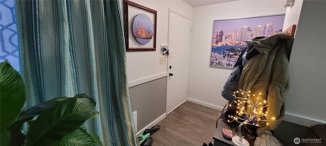 entryway featuring hardwood / wood-style floors