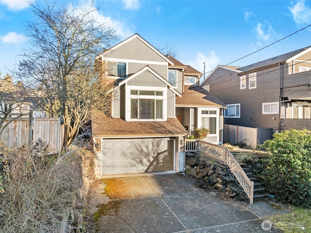 view of front of house with a garage