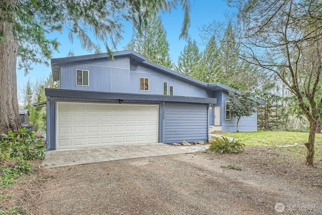 exterior space featuring a garage