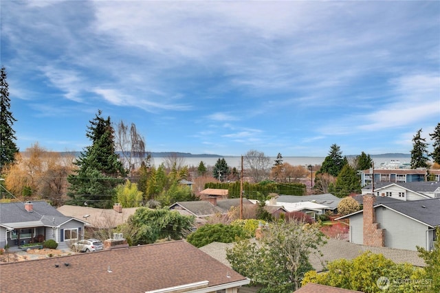 bird's eye view with a residential view