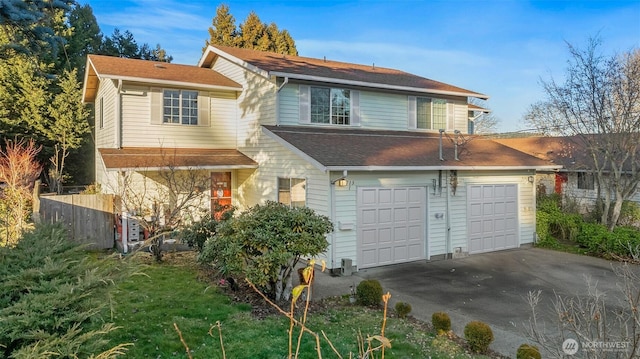 view of front facade with a garage