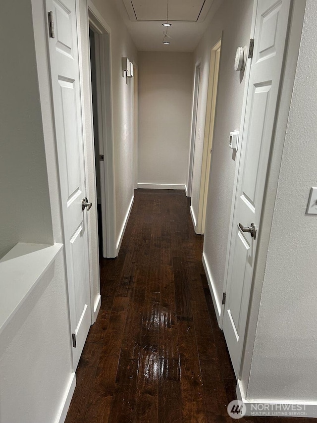 21405 124th Ave SE, Kent, WA 98031 - corridor with attic access, hardwood / wood-style flooring, and baseboards