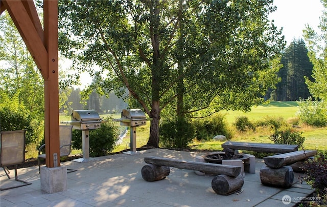 view of patio featuring area for grilling and an outdoor kitchen