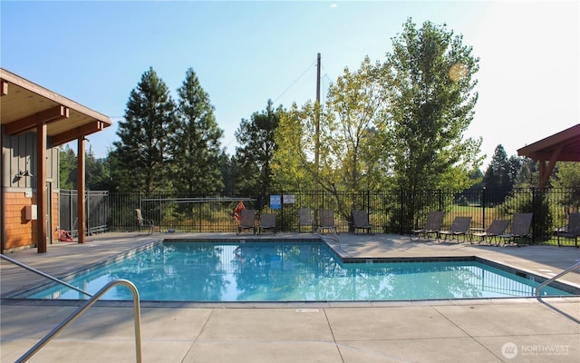 view of pool featuring a patio area