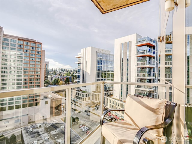 balcony featuring a city view