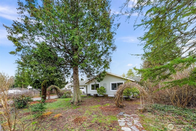 view of yard featuring fence