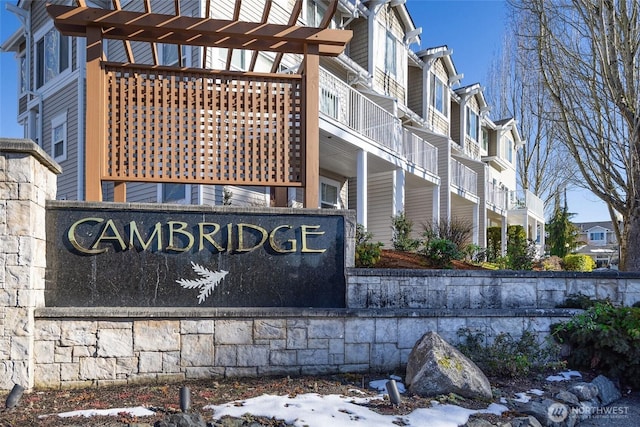 view of community sign