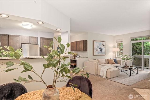 view of carpeted living room