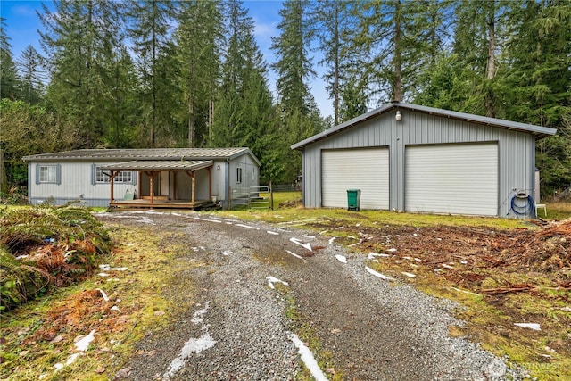 detached garage with fence