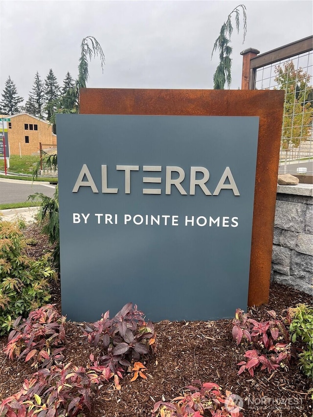 view of community sign