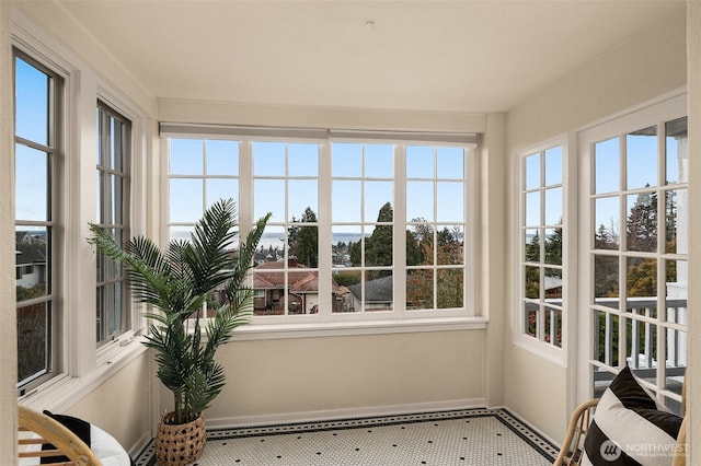 sunroom with a healthy amount of sunlight