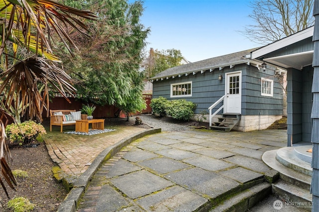 exterior space featuring outdoor lounge area