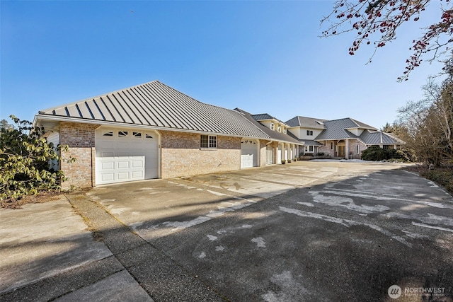 exterior space featuring a garage