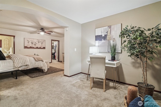 bedroom featuring carpet flooring and baseboards