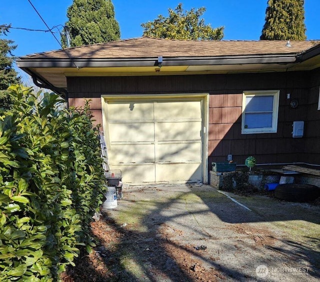 view of garage