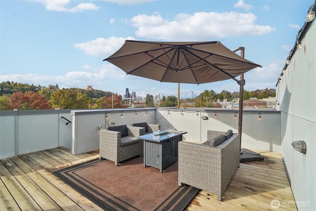 deck with outdoor lounge area