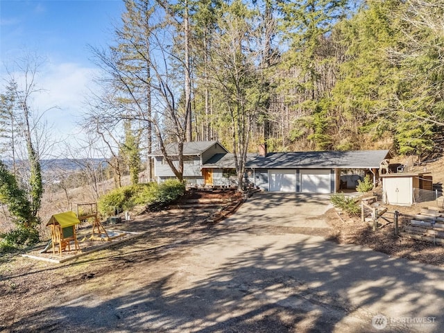 view of front of house featuring a garage