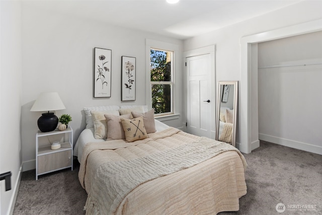 bedroom featuring carpet